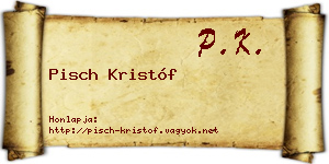 Pisch Kristóf névjegykártya